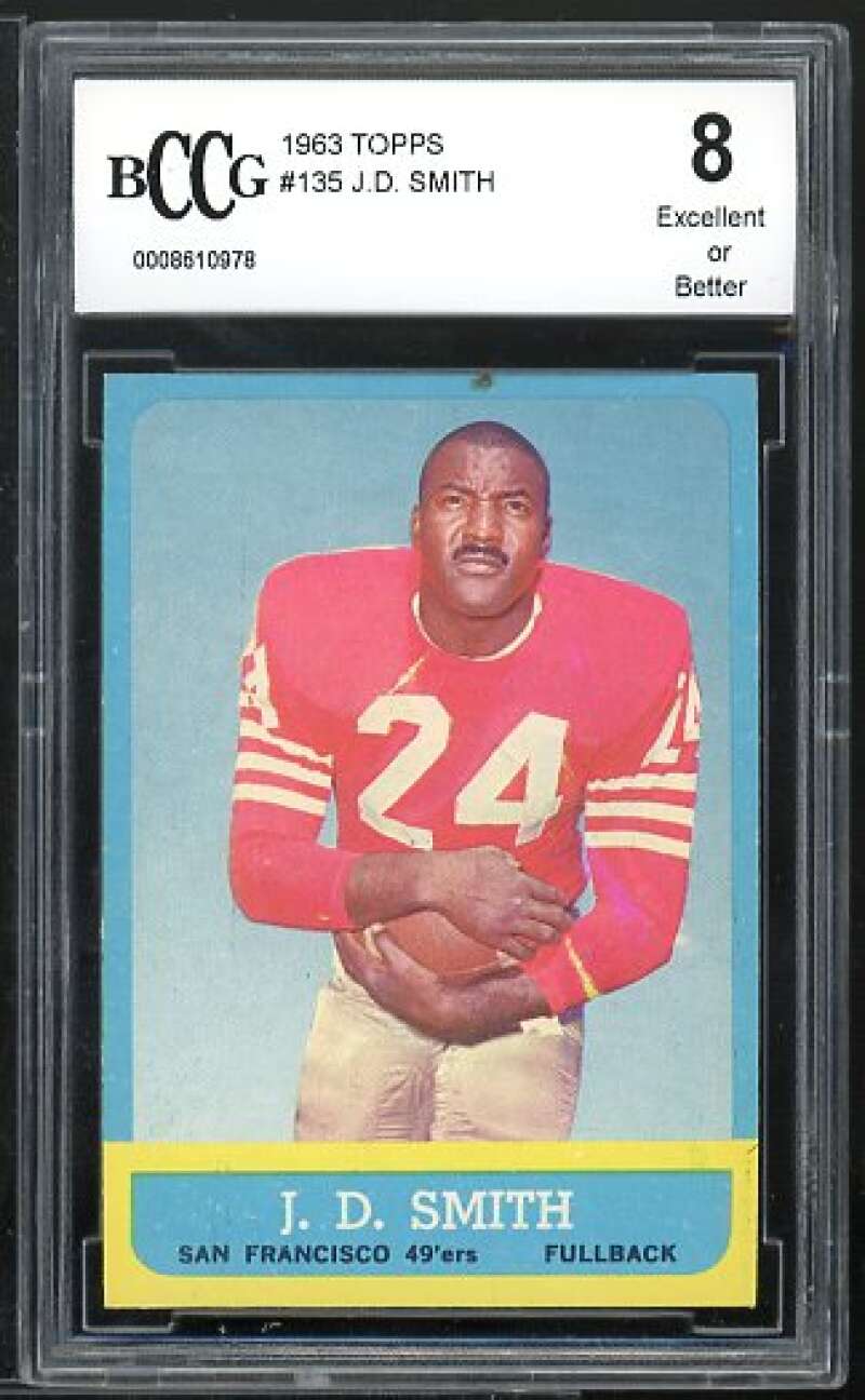 J.D. Smith Card 1963 Topps #135 BGS BCCG 8 Image 1