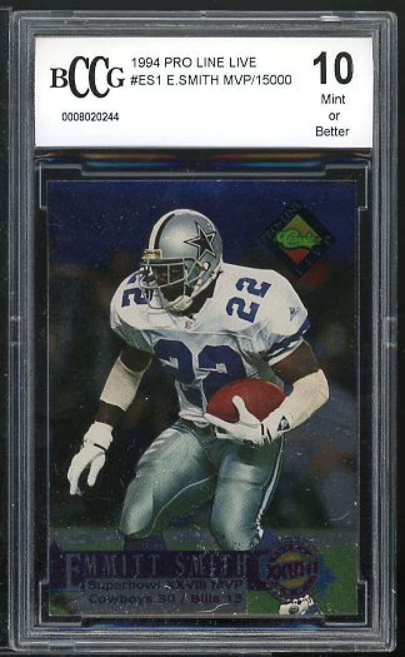 Emmitt Smith Card 1994 Proline Live #ES1 BGS BCCG 10 Image 1