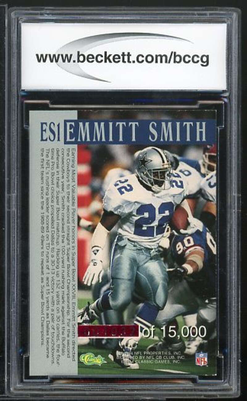 Emmitt Smith Card 1994 Proline Live #ES1 BGS BCCG 10 Image 2