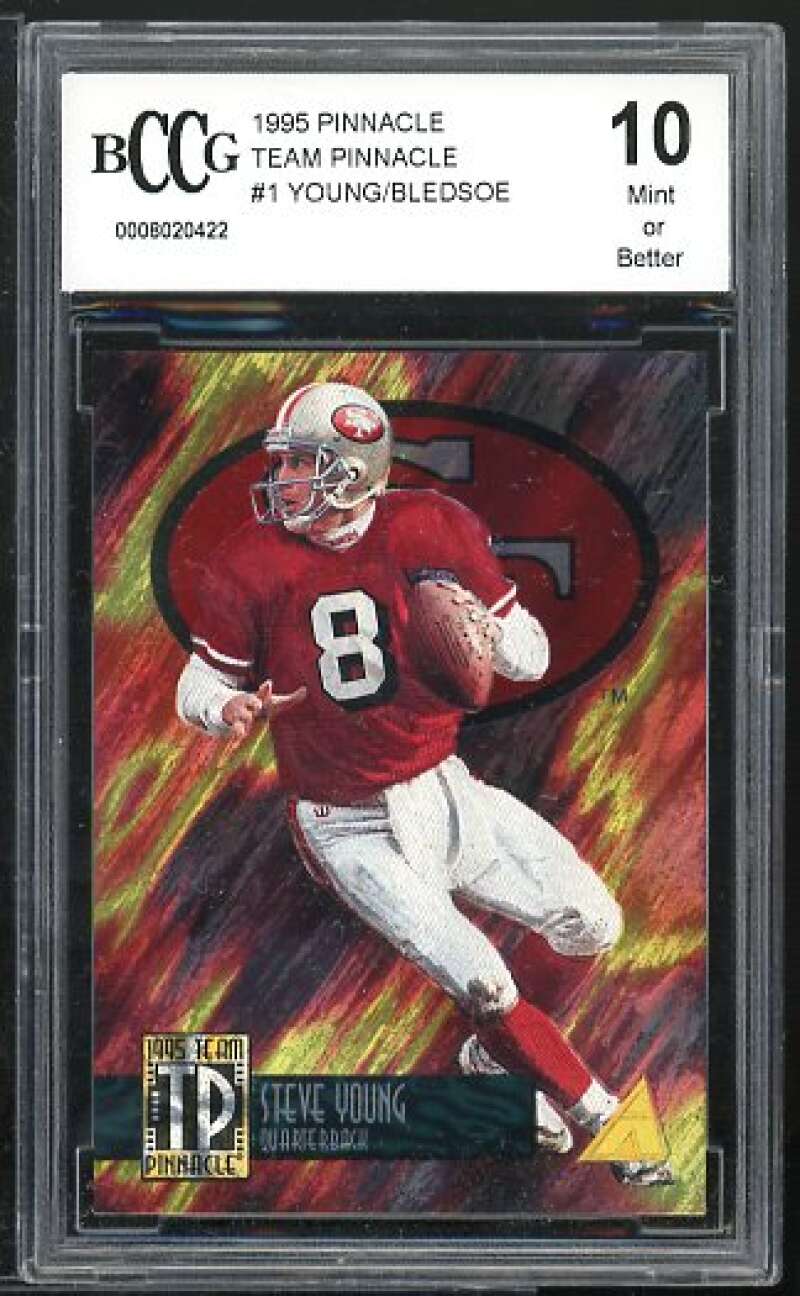 Drew Bledsoe Steve Young Card 1995 Pinnacle Team Pinnacle #1 BGS BCCG 10 Image 1