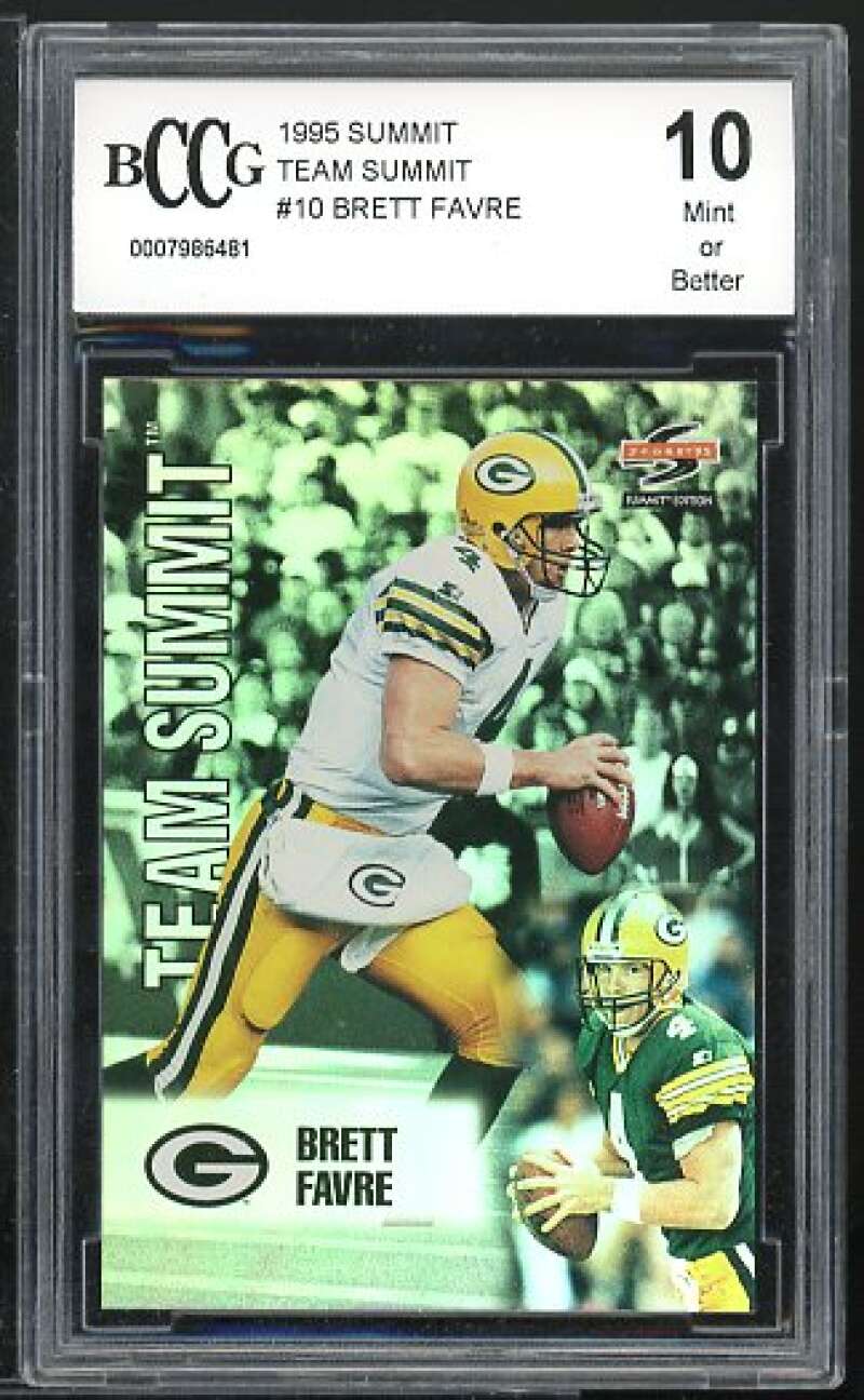 Brett Favre Card 1995 Summit Team Summit #10 BGS BCCG 10 Image 1