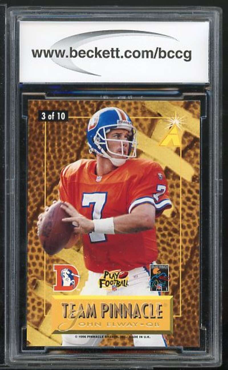 Brett Favre John Elway Card 1996 Pinnacle Team Pinnacle #3 BGS BCCG 10 Image 2