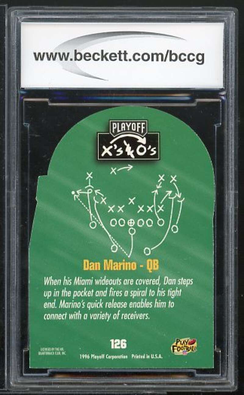 Dan Marino Card 1996 Playoff Prime X and O's #126 BGS BCCG 10 Image 2