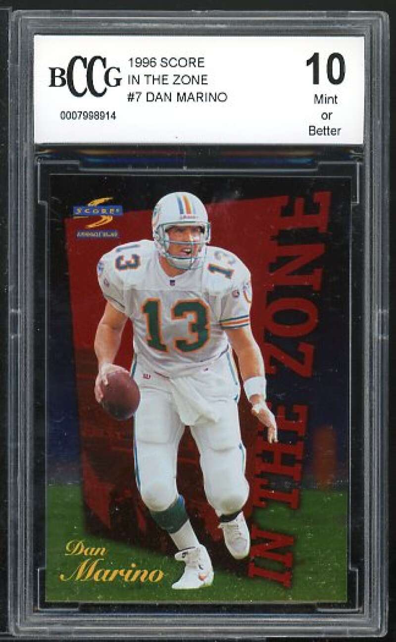 Dan Marino Card 1996 Score In The Zone #7 BGS BCCG 10 Image 1