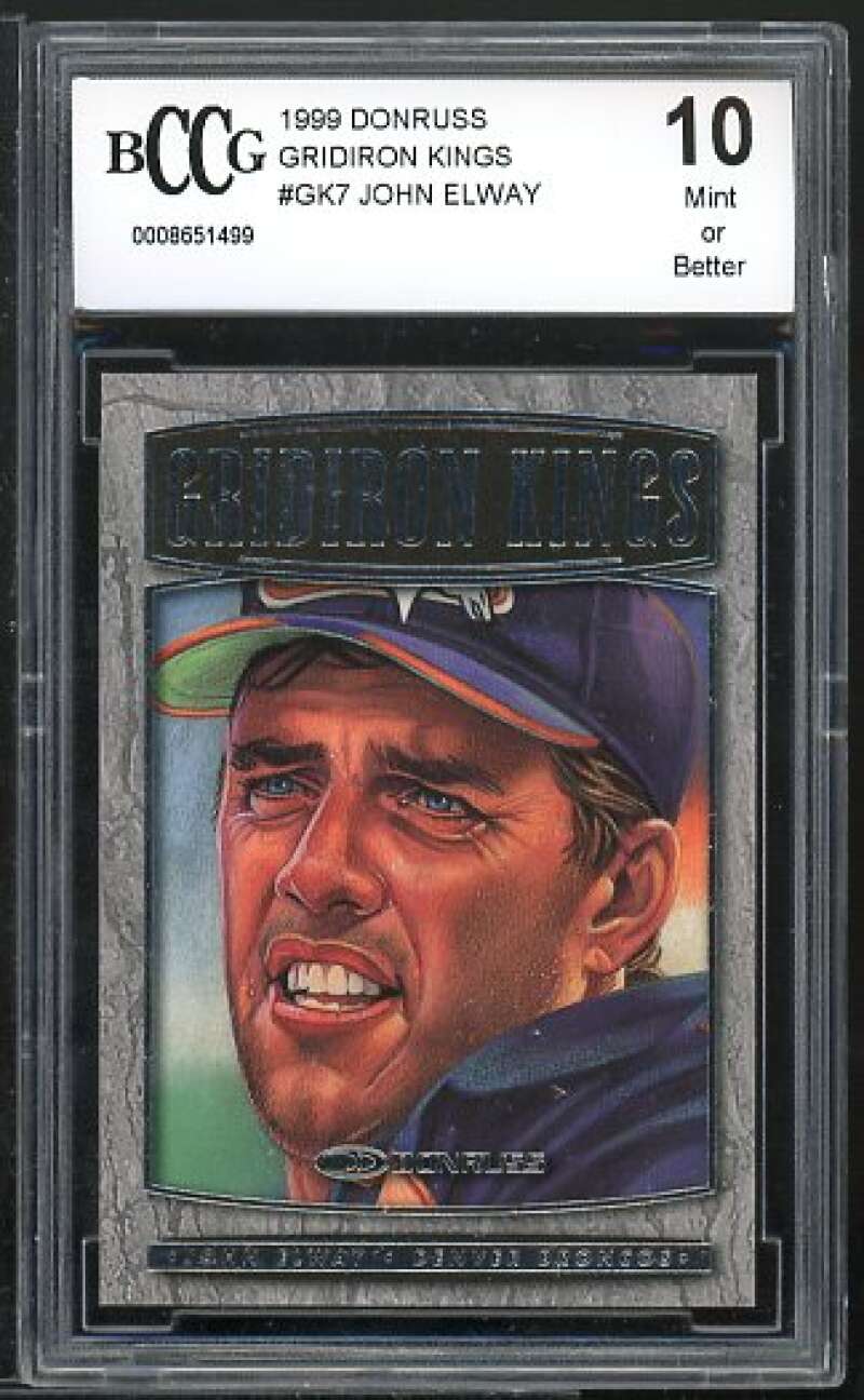 John Elway Card 1999 Donruss Gridiron Kings #GK7 BGS BCCG 10 Image 1