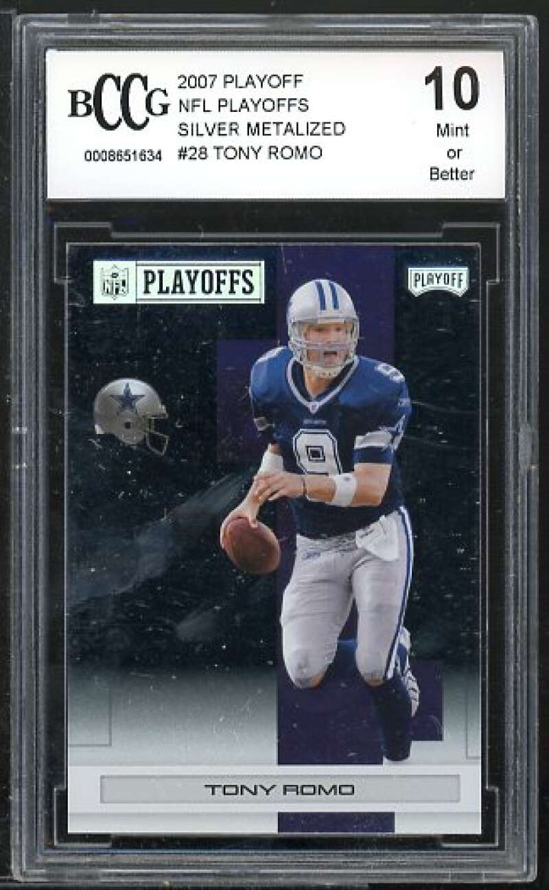 Peyton Manning Card 2007 Playoff NFL Playoffs Silver Metalized #42 BGS BCCG 10 Image 1