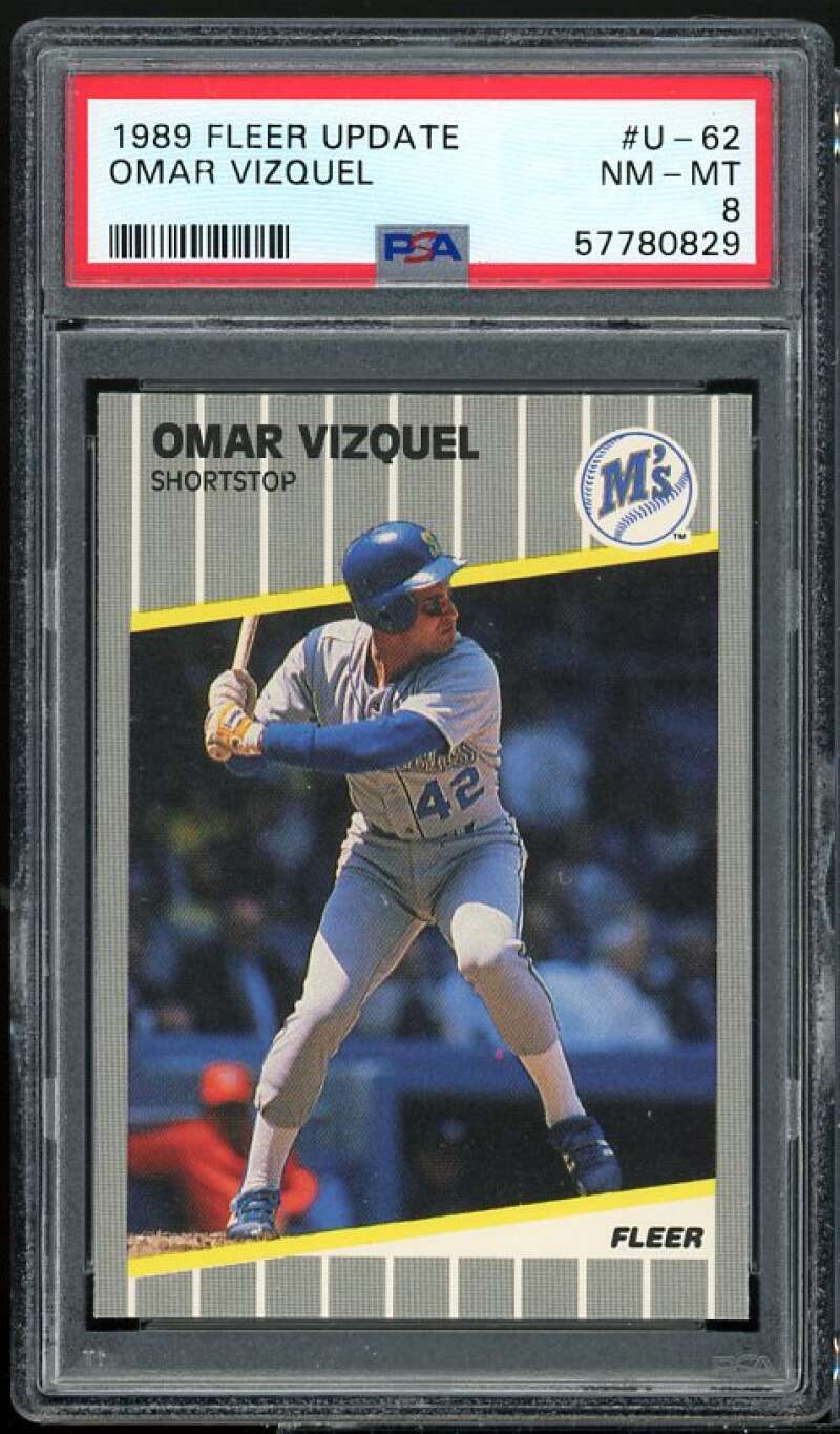 Omar Vizquel Rookie Card 1989 Fleer Update #U-62 PSA 8 Image 1