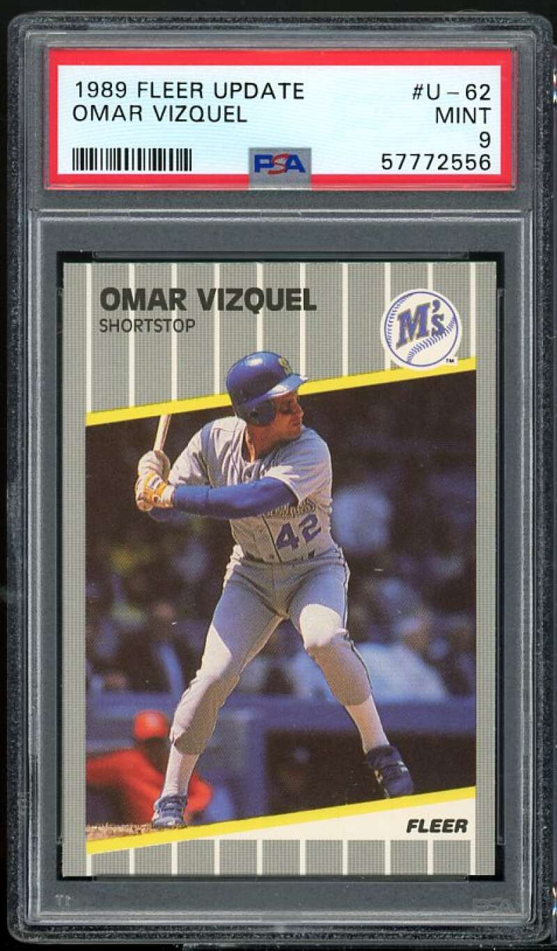 Omar Vizquel Rookie Card 1989 Fleer Update #U-62 PSA 9 Image 1