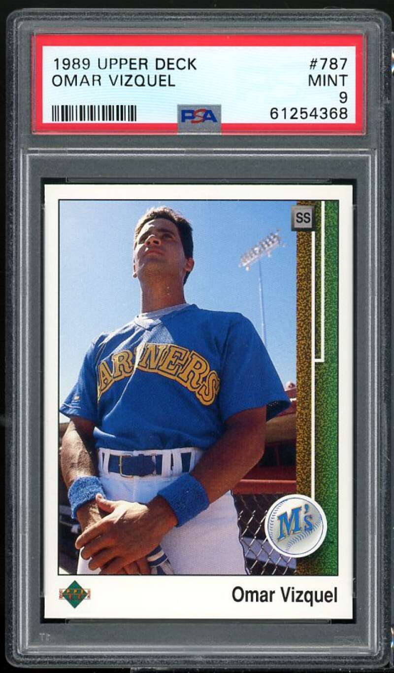 Omar Vizquel Rookie Card 1989 Upper Deck #787 PSA 9 Image 1