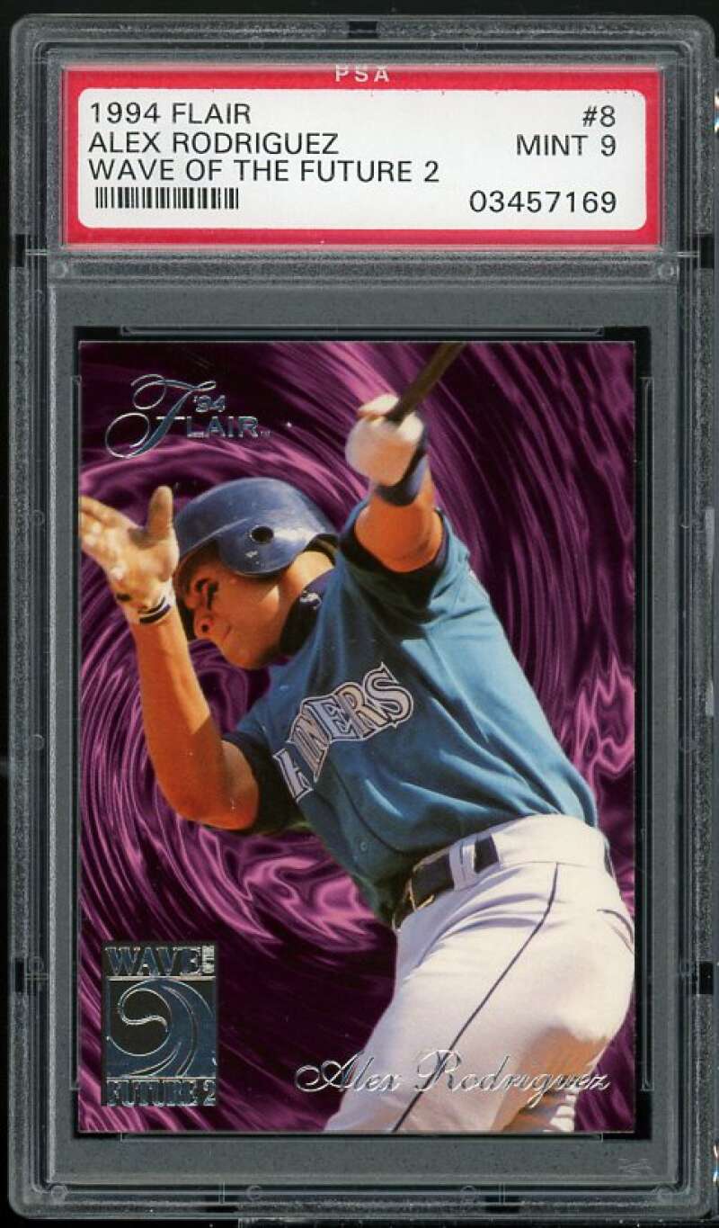 Alex Rodriguez Rookie Card 1994 Flair Wave Of The Future #1994 PSA 9 Image 1