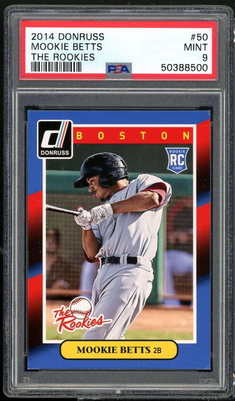 Mookie Betts Rookie Card 2014 Donruss The Rookies #50 PSA 9 Image 1