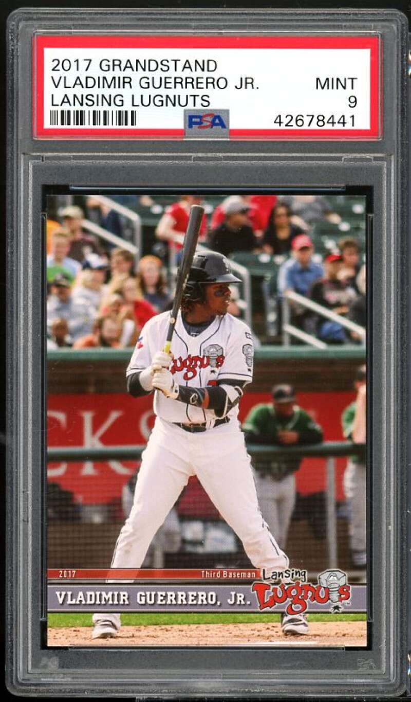 Vladimir Guerrero Rookie Card 2017 Grandstand Lansing Lugnuts #27 PSA 9 Image 1