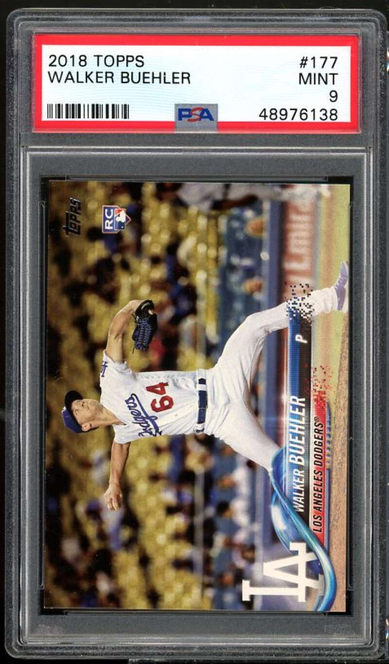 Walker Buehler Rookie Card 2018 Topps #177 PSA 9 Image 1