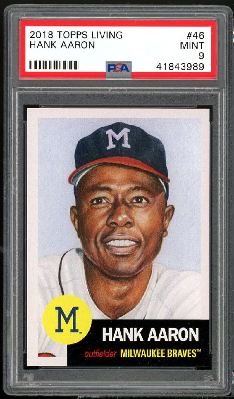 Hank Aaron Card 2018 Topps Living #46 PSA 9 Image 1