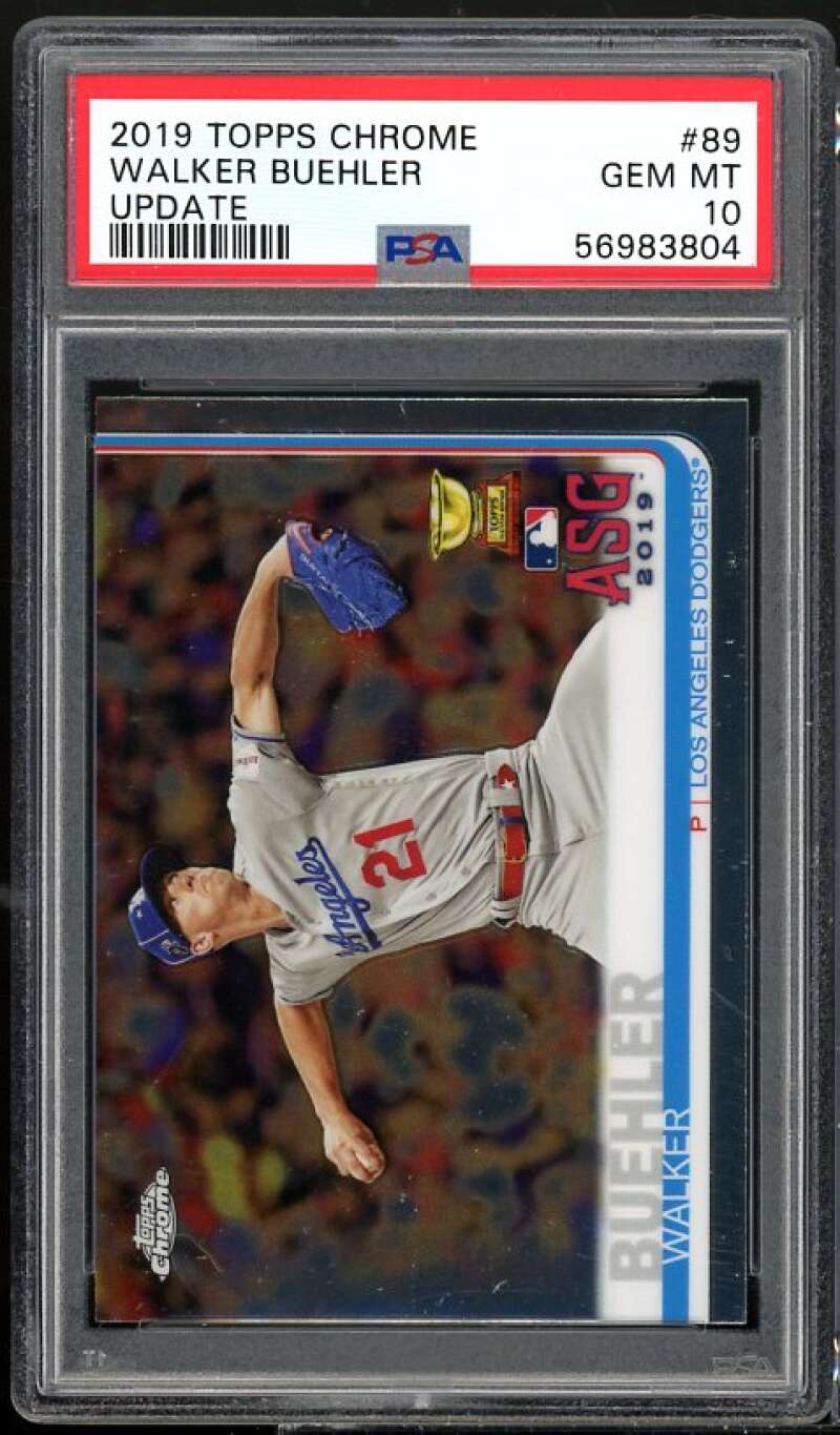 Walker Buehler Card 2019 Topps Chrome Update #89 PSA 9 Image 1