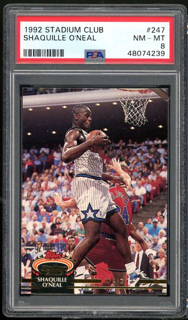 Shaquille O'Neal Rookie Card 1992-93 Stadium Club #247 PSA 8 Image 1