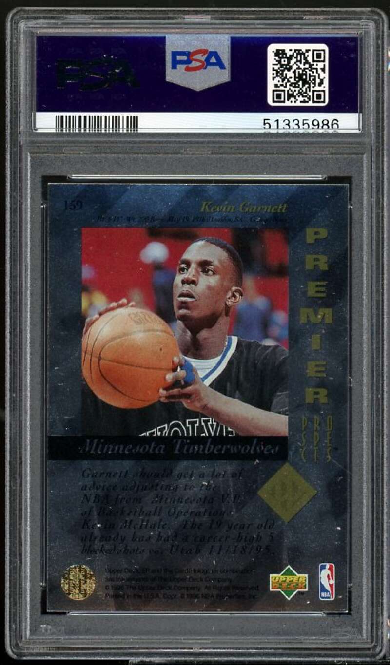 Kevin Garnett Rookie Card 1995-96 SP #159 PSA 7 Image 2