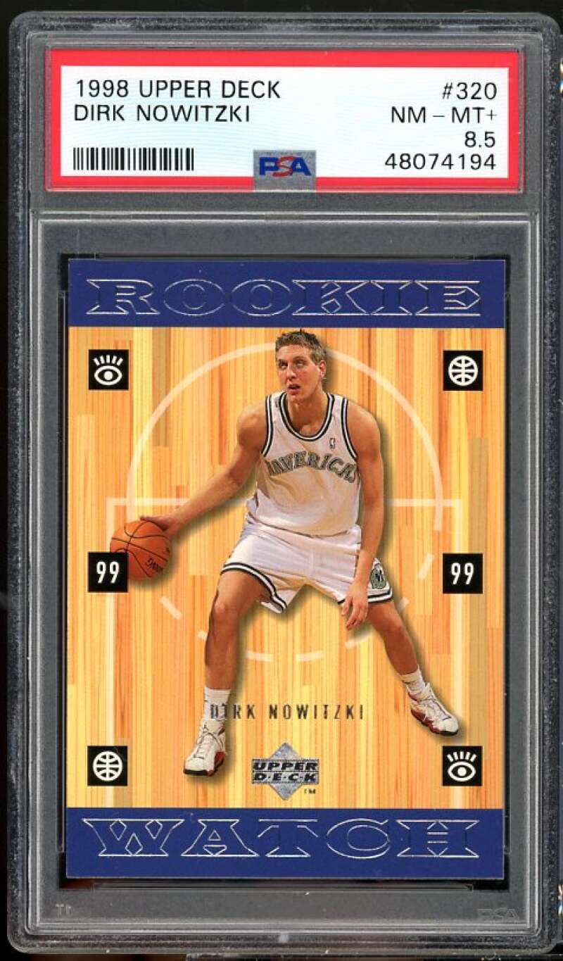 Dirk Nowitzki Rookie Card 1998-99 Upper Deck #320 PSA 8.5 Image 1