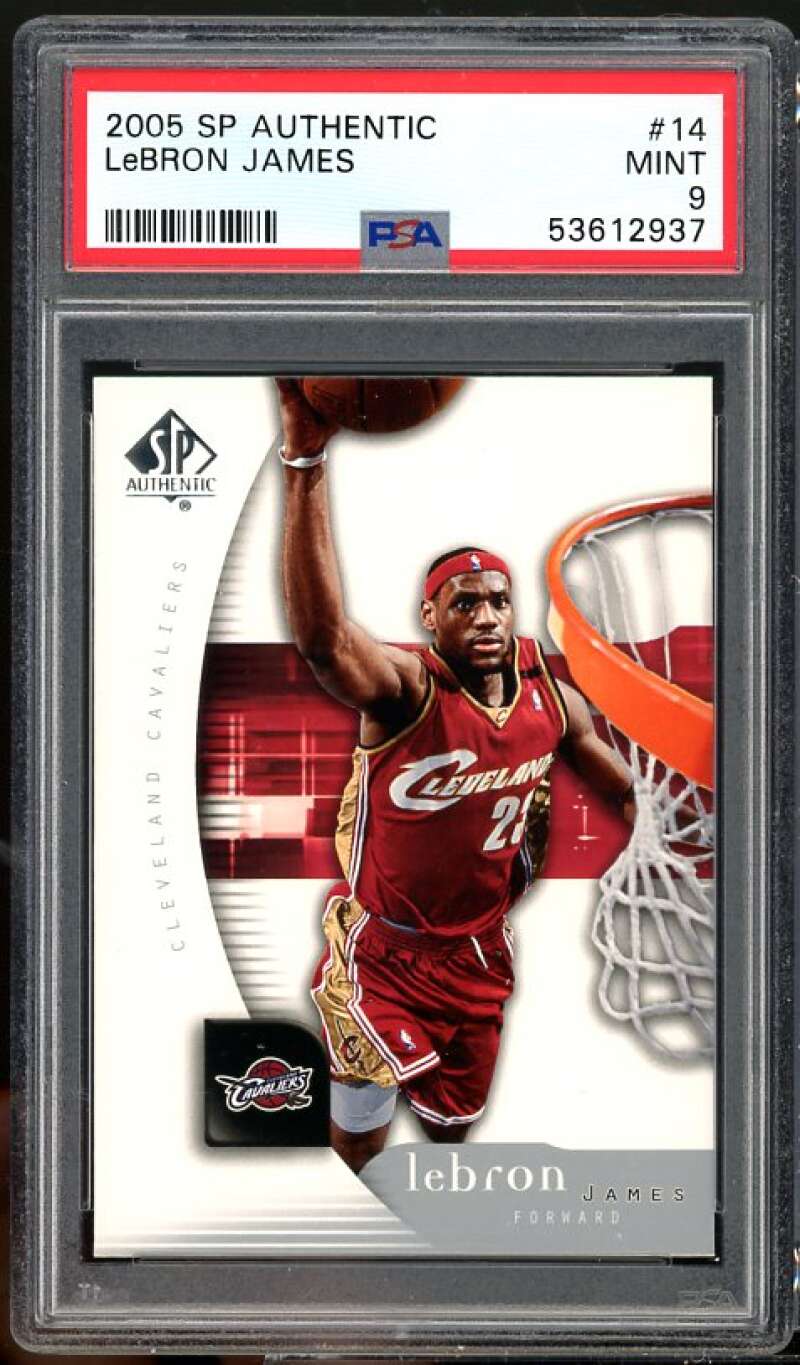 Lebron James Card 2005-06 SP Authentic #14 PSA 9 Image 1