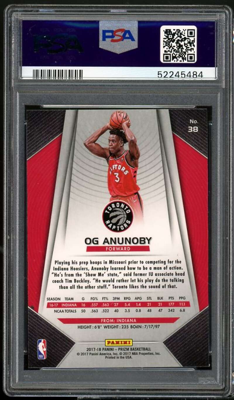 Og Anunoby Rookie Card 2017-18 Panini Prizm #38 PSA 9 Image 2