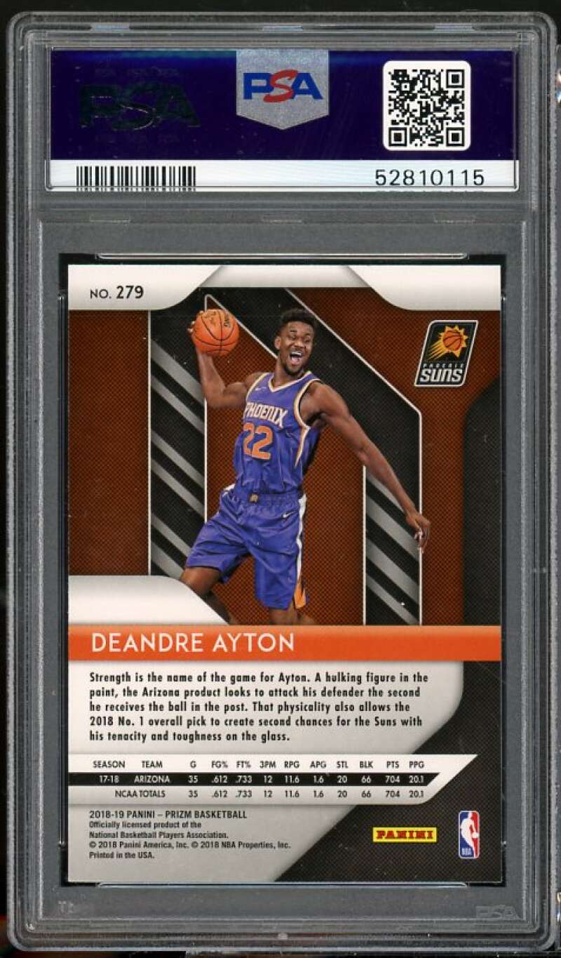 Deandre Ayton Rookie Card 2018-19 Panini Prizm #279 PSA 9 Image 2