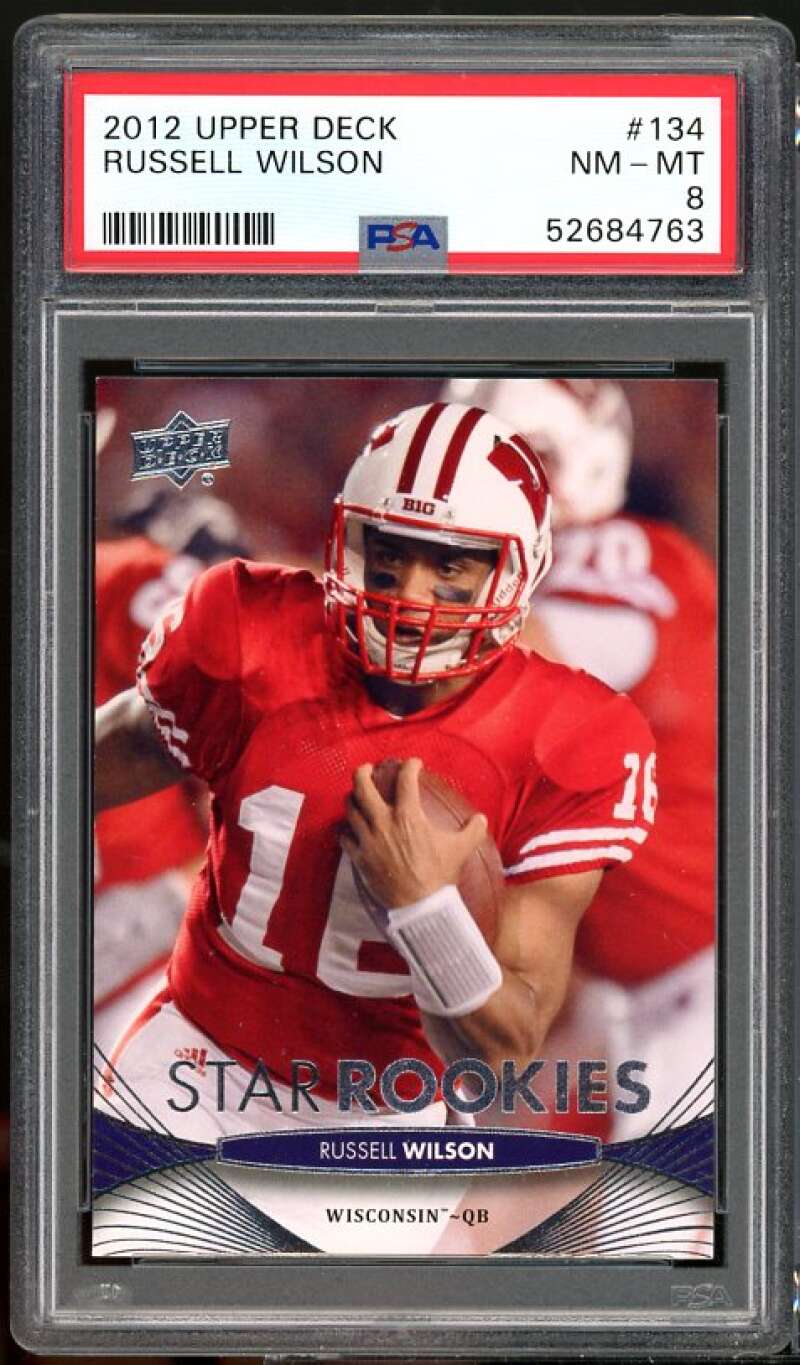 Russell Wilson Rookie Card 2012 Upper Deck #134 PSA 8 Image 1