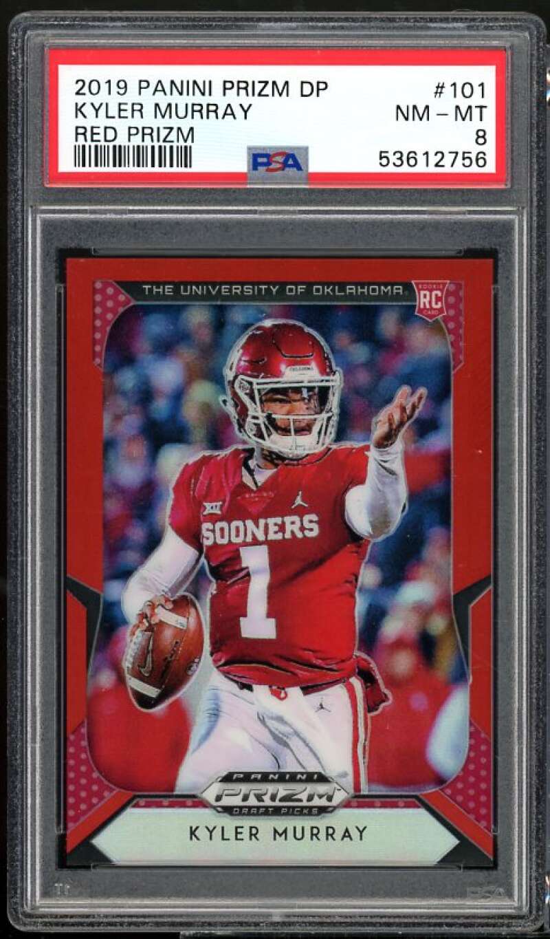 Kyler Murray Rookie Card 2019 Panini Prizm DP Red Prizm #101 PSA 8 Image 1