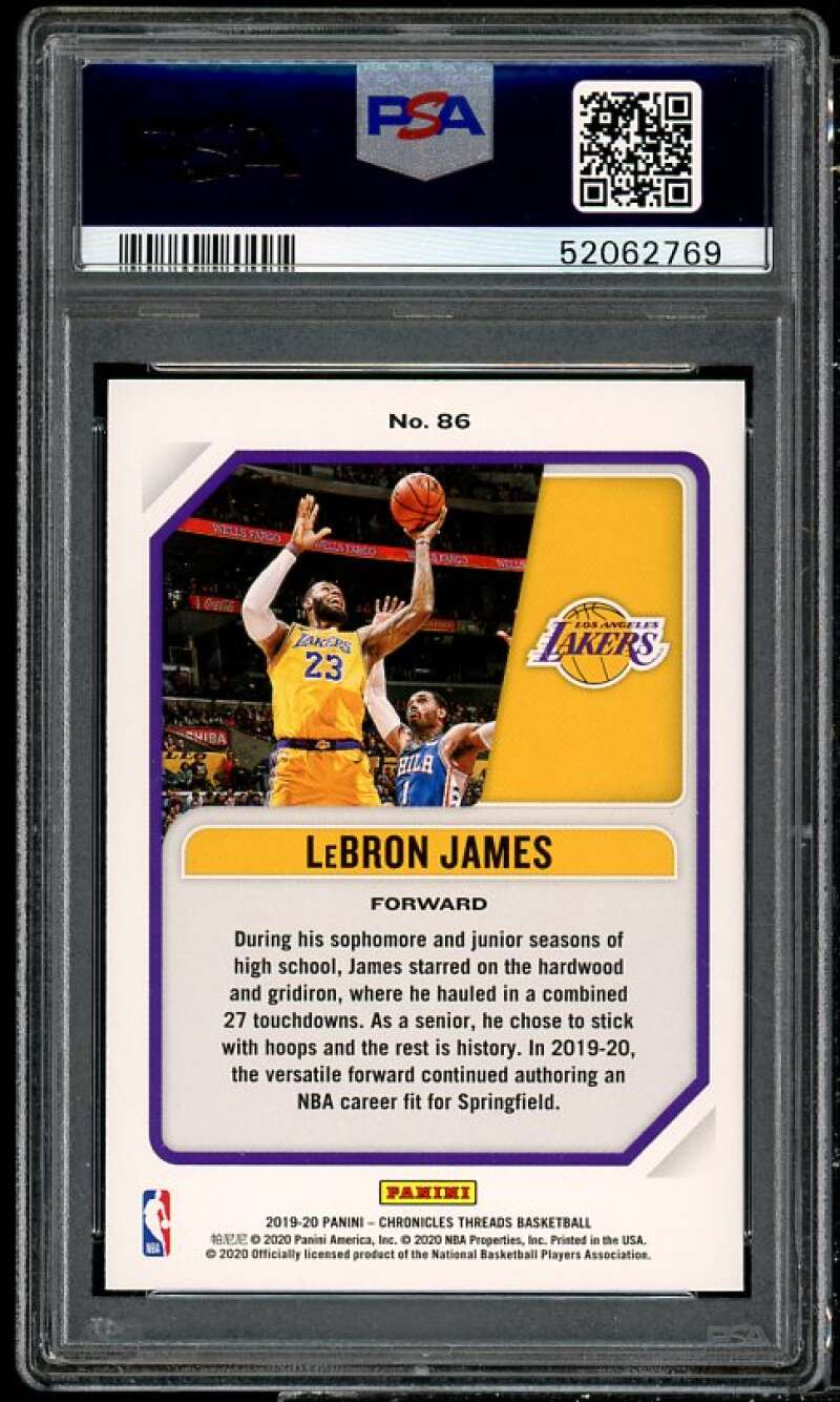 LeBron James Card 2019-20 Panini Chronicles #86 PSA 9 Image 2