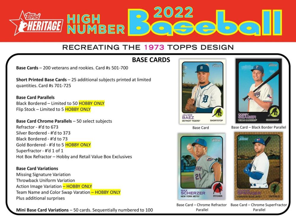 2022 Topps Heritage High Number Baseball Hobby Box Image 4