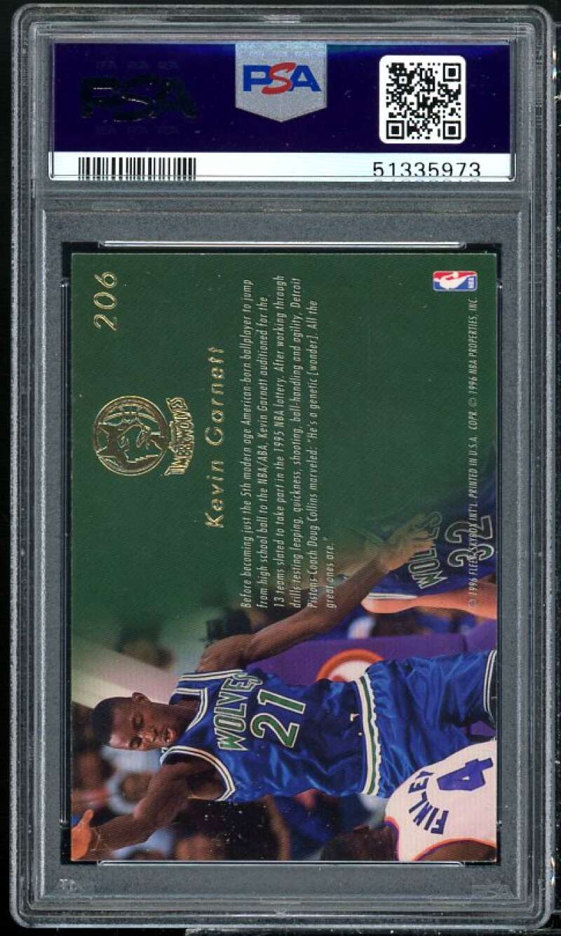 Kevin Garnett Rookie Card 1995-96 Flair #206 PSA 8 Image 2