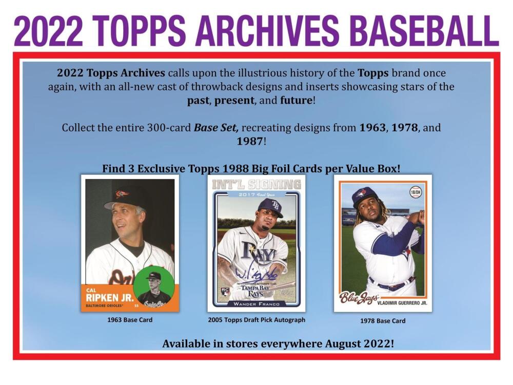 2022 Topps Archives Baseball 7-Pack Blaster Box Image 2