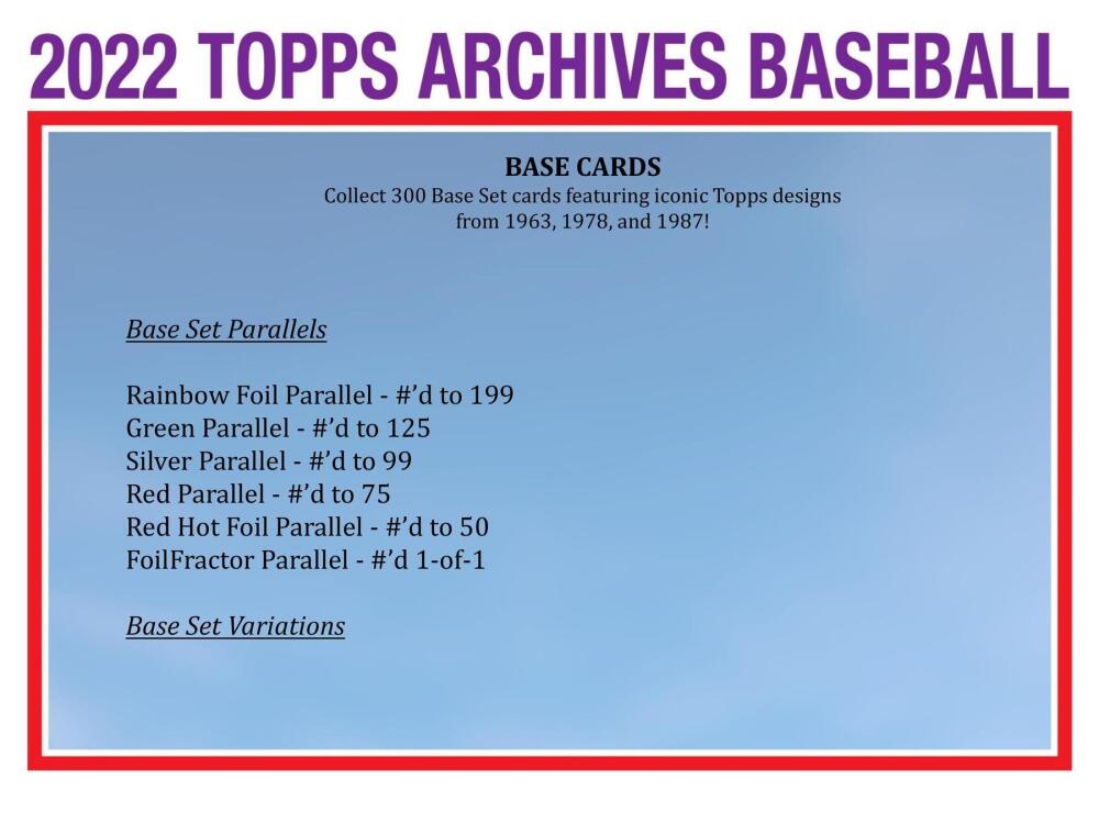 2022 Topps Archives Baseball 7-Pack Blaster Box Image 3