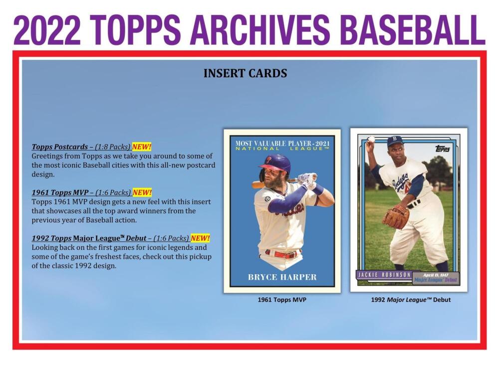 2022 Topps Archives Baseball 7-Pack Blaster Box Image 4