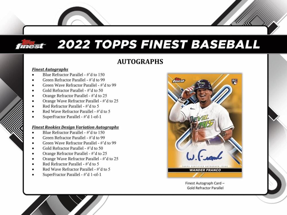 2022 Topps Finest Baseball Hobby Box Image 7
