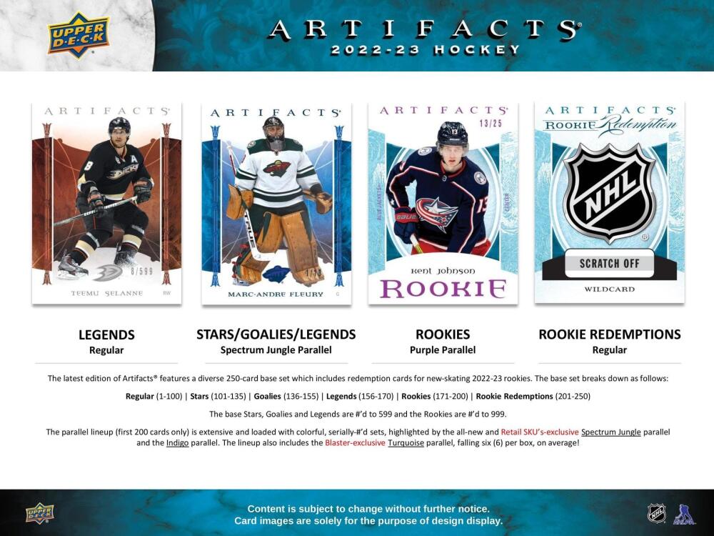 2022-23 Upper Deck Artifacts Hockey 7-Pack Blaster Box Image 3