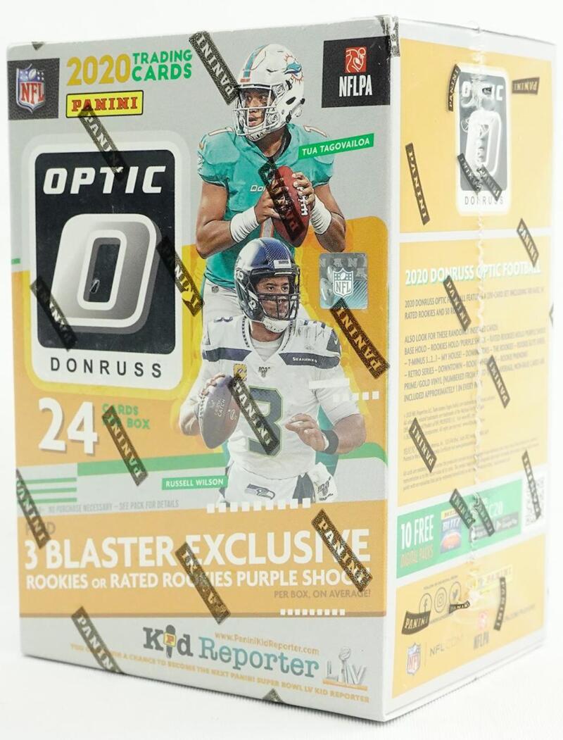 2020 Panini Donruss Optic Football 6-Pack Blaster Box (Purple Shock Parallels) Image 1