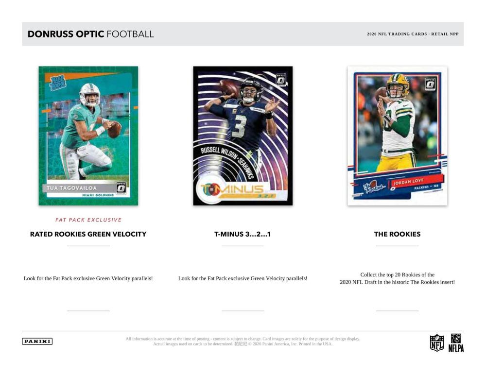 2020 Panini Donruss Optic Football 6-Pack Blaster Box (Purple Shock Parallels) Image 5