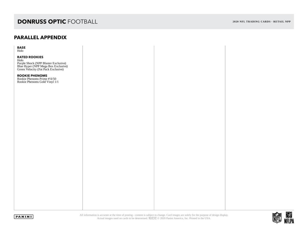 2020 Panini Donruss Optic Football 6-Pack Blaster Box (Purple Shock Parallels) Image 8