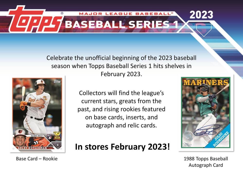 2023 Topps Series 1 Baseball 7-Pack Blaster Box (Commemorative Relic Card!) Image 2