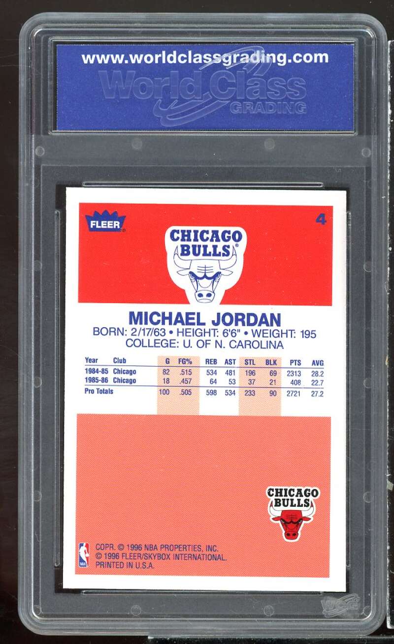 Michael Jordan Card 1996-97 Fleer Decade Of Excellence #4 WCG 10 GEM MT Image 2