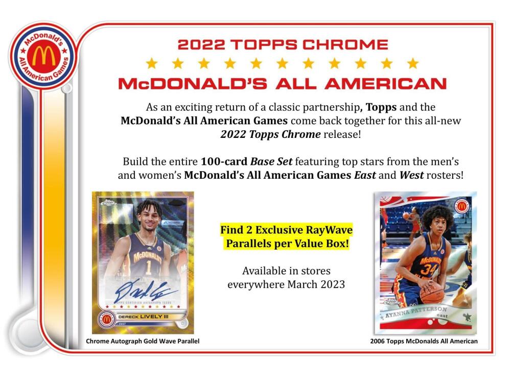 2022 Topps McDonald's All American Chrome Basketball 7-Pack Blaster Box Image 3
