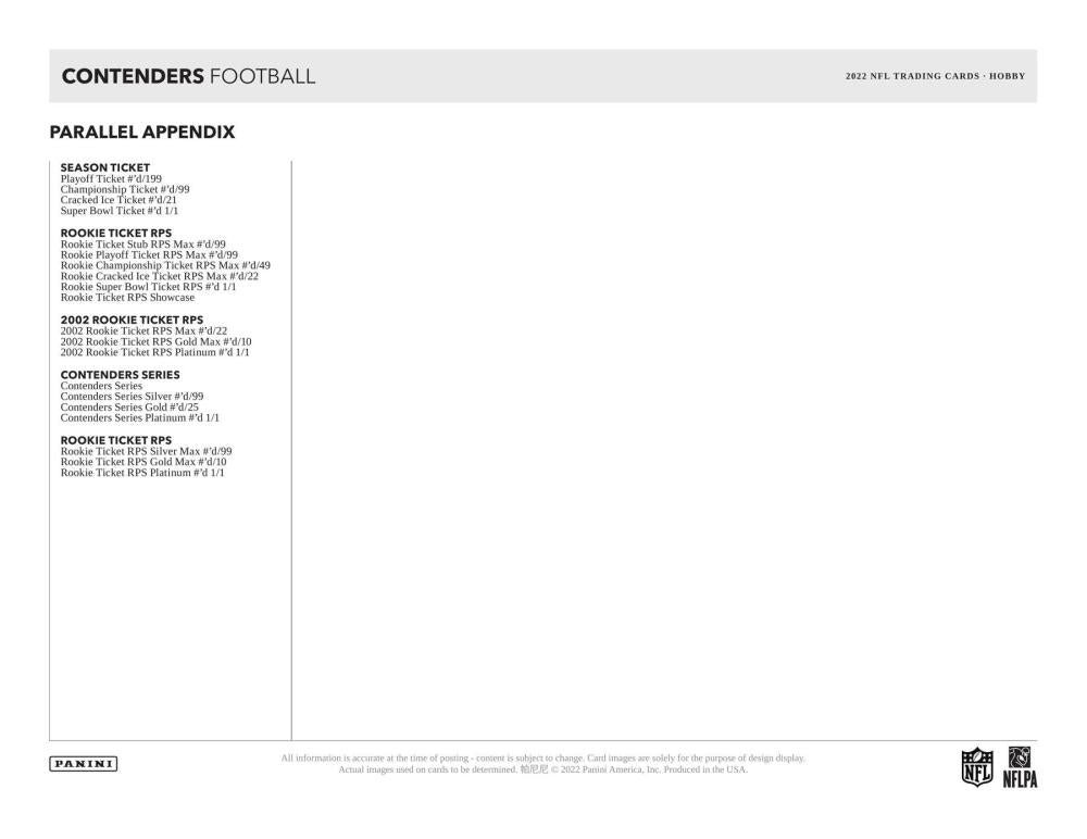 2022 Panini Contenders Football Hobby Box Image 8