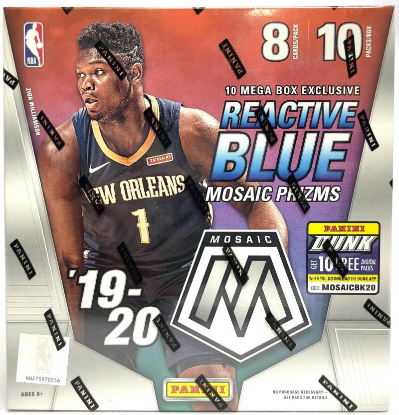 2019-20 Panini Mosaic Reactive Blue Basketball Mega Box Image 2