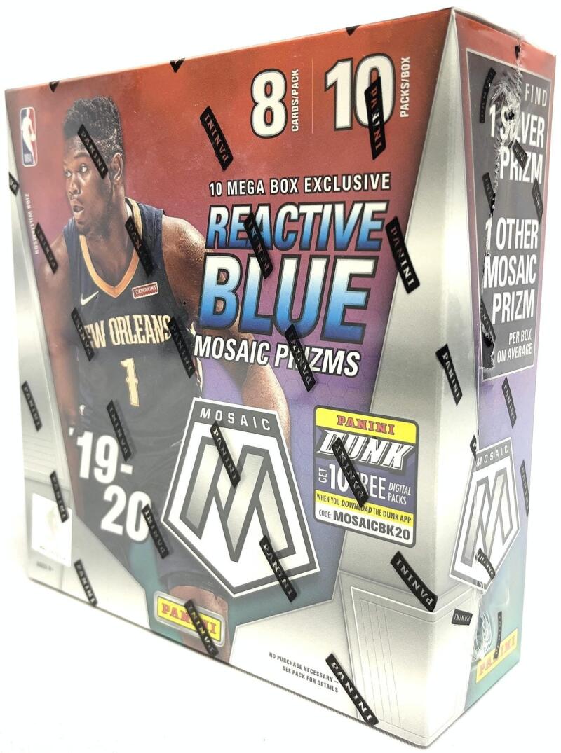 2019-20 Panini Mosaic Reactive Blue Basketball Mega Box Image 1