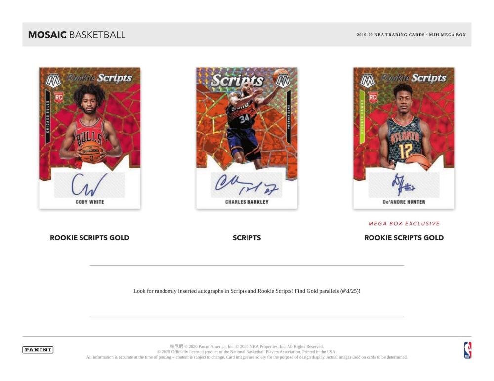 2019-20 Panini Mosaic Reactive Blue Basketball Mega Box Image 5