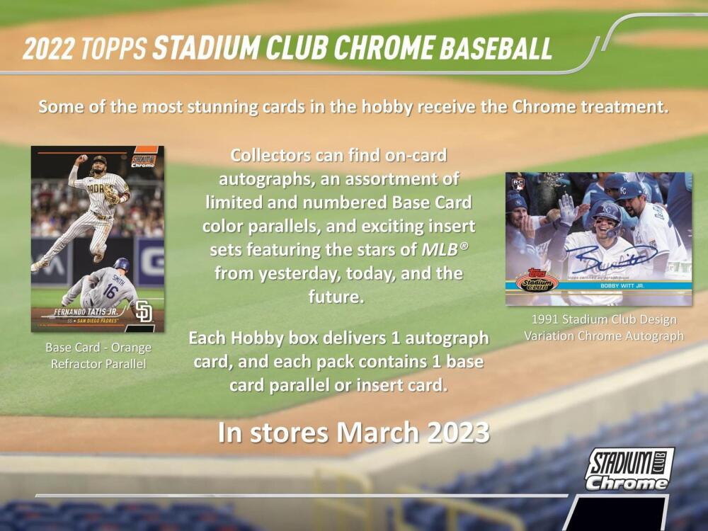 2022 Topps Stadium Club Chrome Baseball Hobby Box Image 3