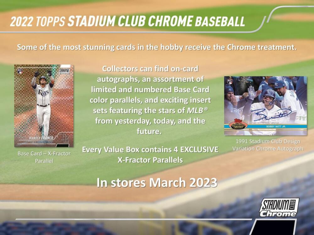 2022 Topps Stadium Club Chrome Baseball 4-Pack Blaster Box Image 3