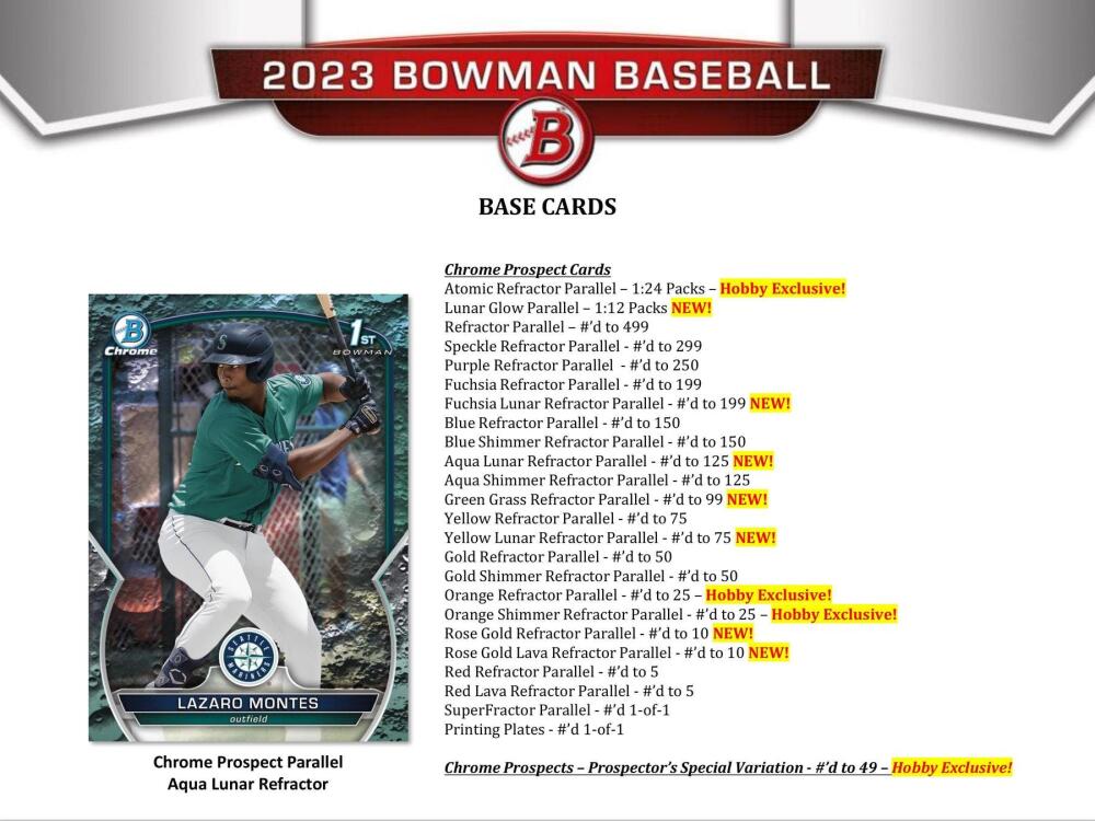 2023 Bowman Baseball Hobby Box Image 6