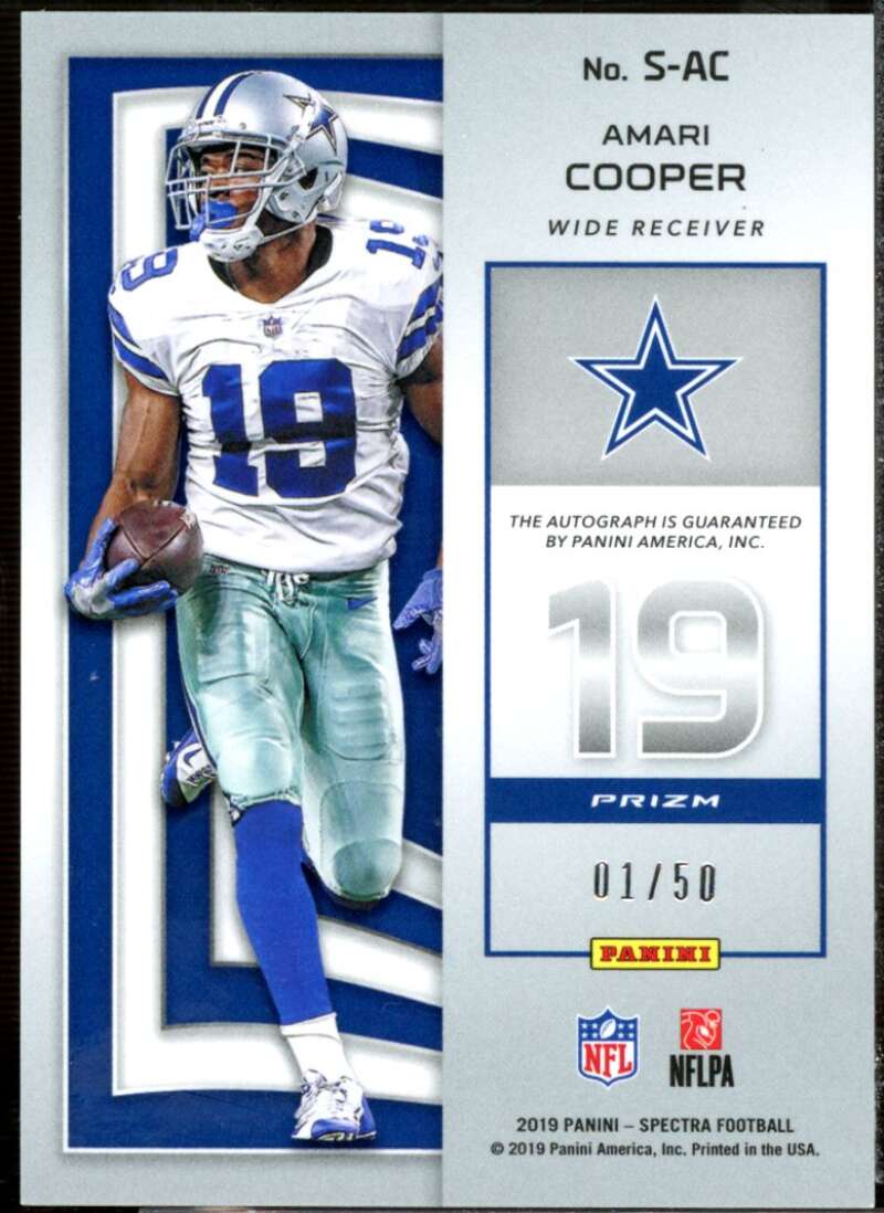 Amari Cooper Card 2019 Panini Spectra Signatures #17  Image 2