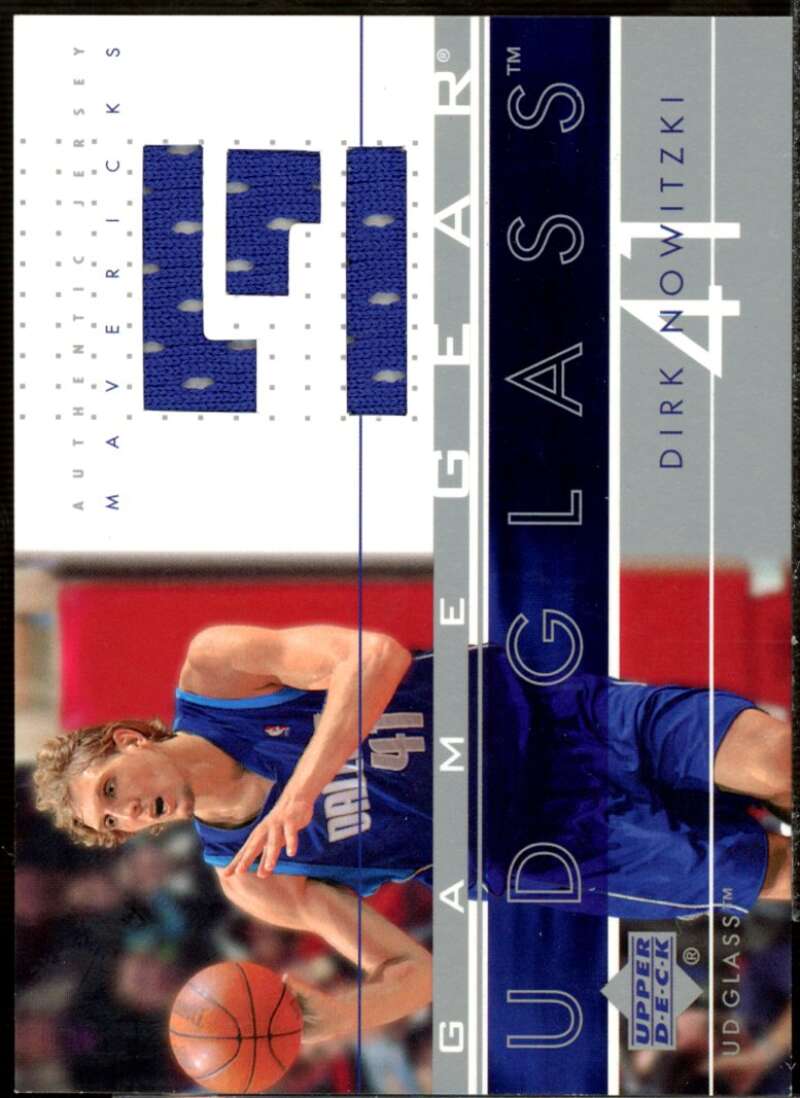 Dirk Nowitzki Card 2002-03 UD Glass Game Gear #DNGG  Image 1